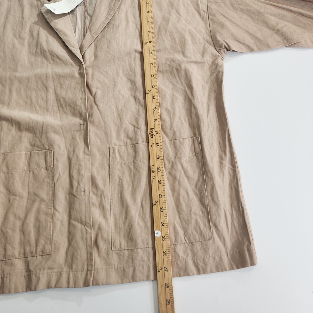 Eileen Fisher Women's Size L Oversized jacket Tan Organic Cotton Blend 01 - Picture 6 of 14